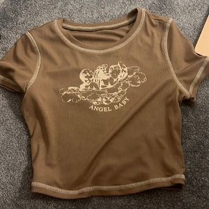 brown angel baby shirt
